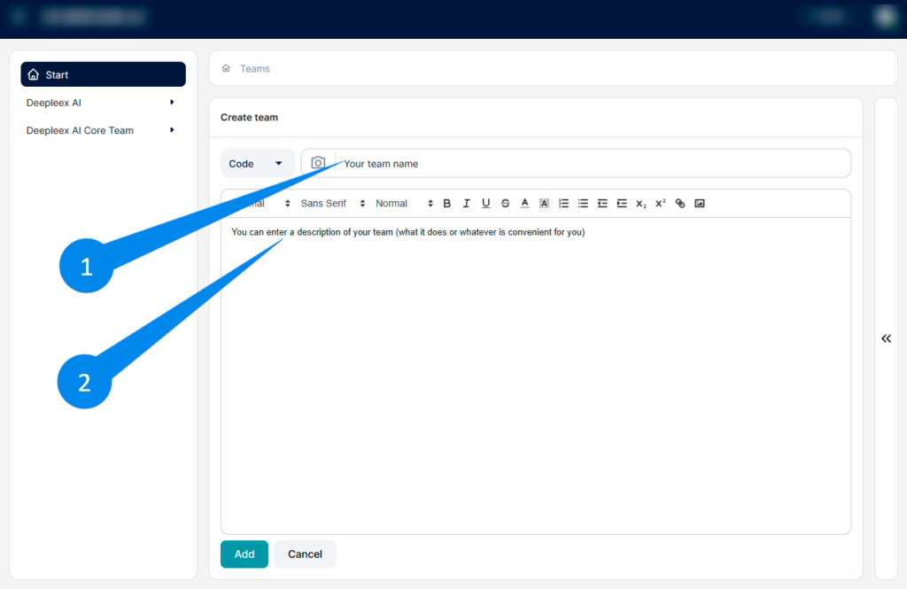 Create team description