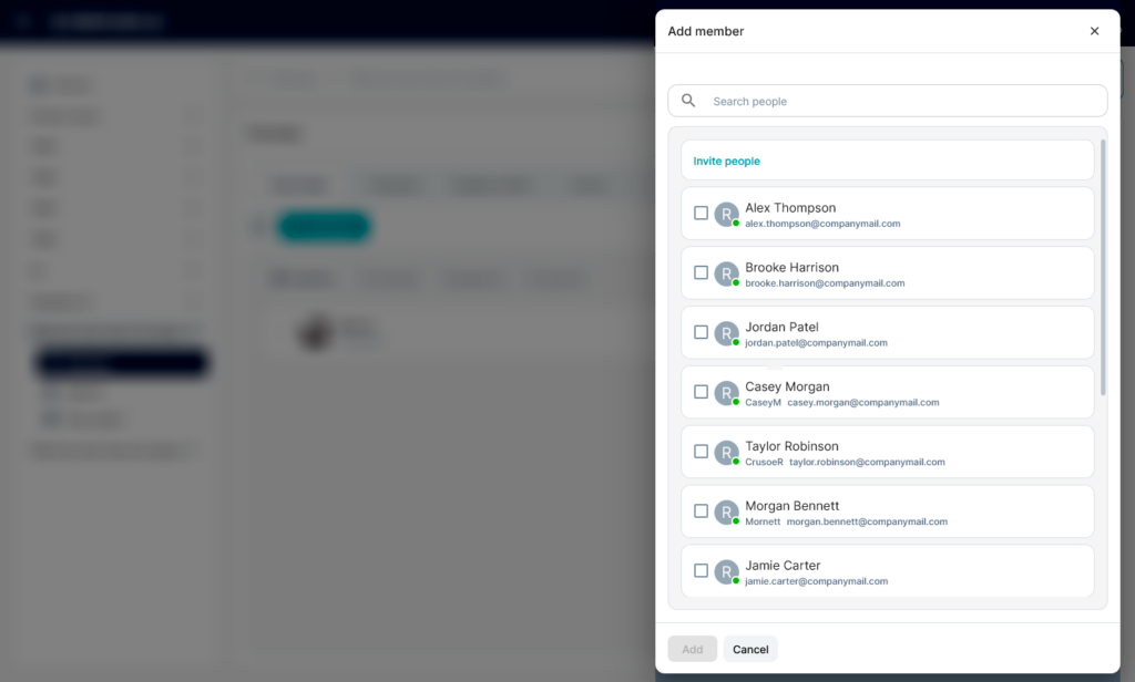 add member right panel